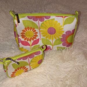 Clinique 2pc Floral Cosmetic Bag Set 🌸🌼